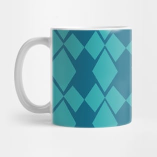 Geometric Diamonds Design (Blue-Teal) Mug
